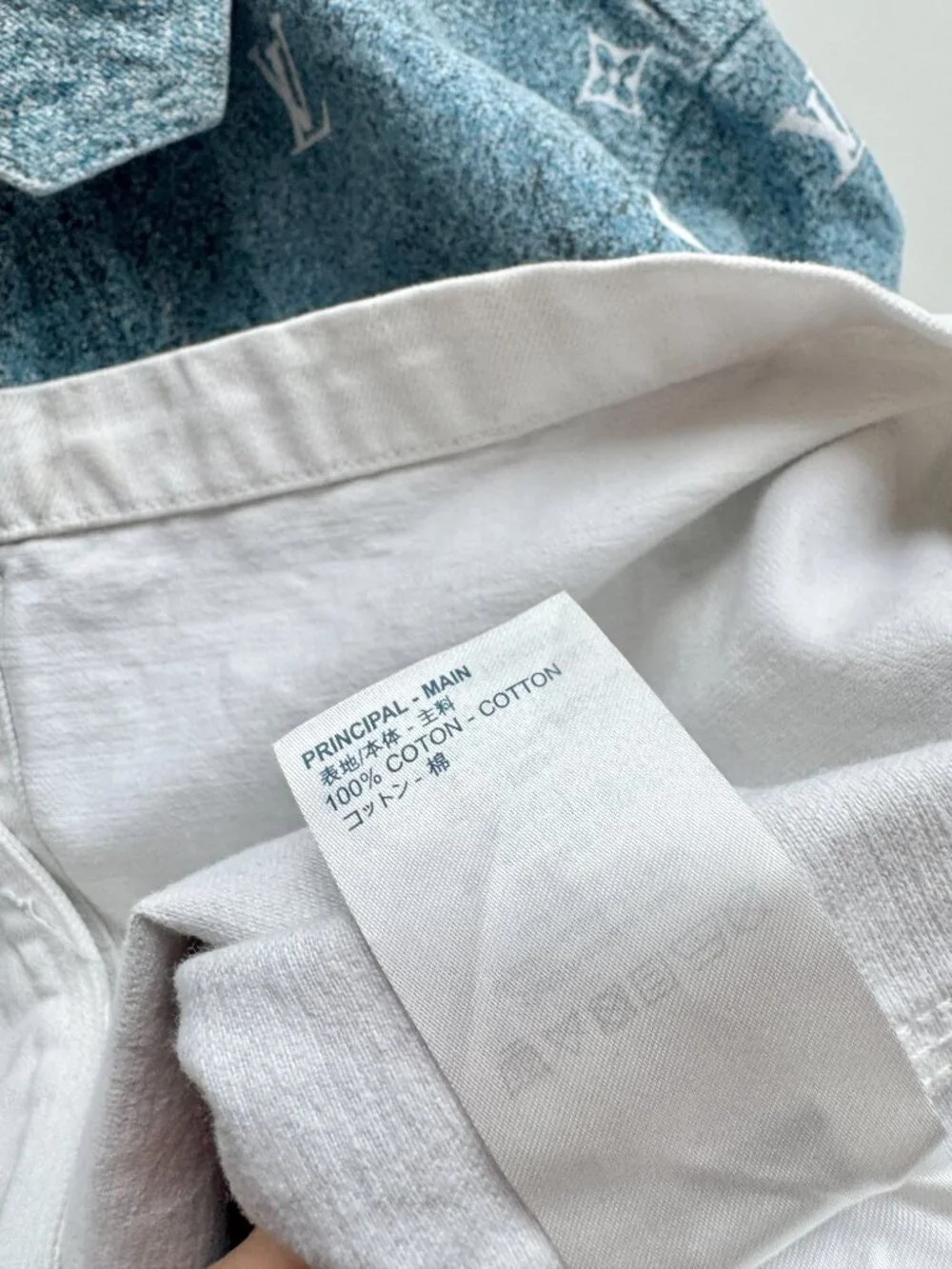 LOUIS VUITTON AW2020 Snowfall Gradient Ombre Logo Denim Overshirt, Size M - Picture 16 of 16